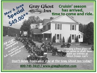 Gray Ghost Inn Special May June West Dover Vermont Dover