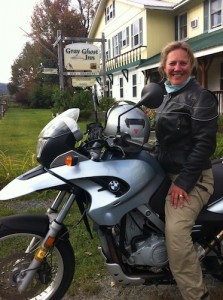 Carina on her motorcycle