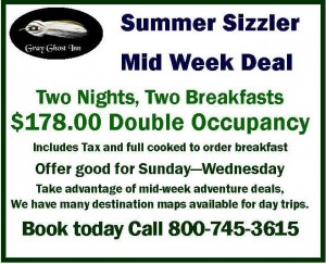 Gray Ghost Inn Summer Mid Week Discount Stay deal 2015